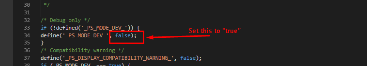 prestashop debug mode